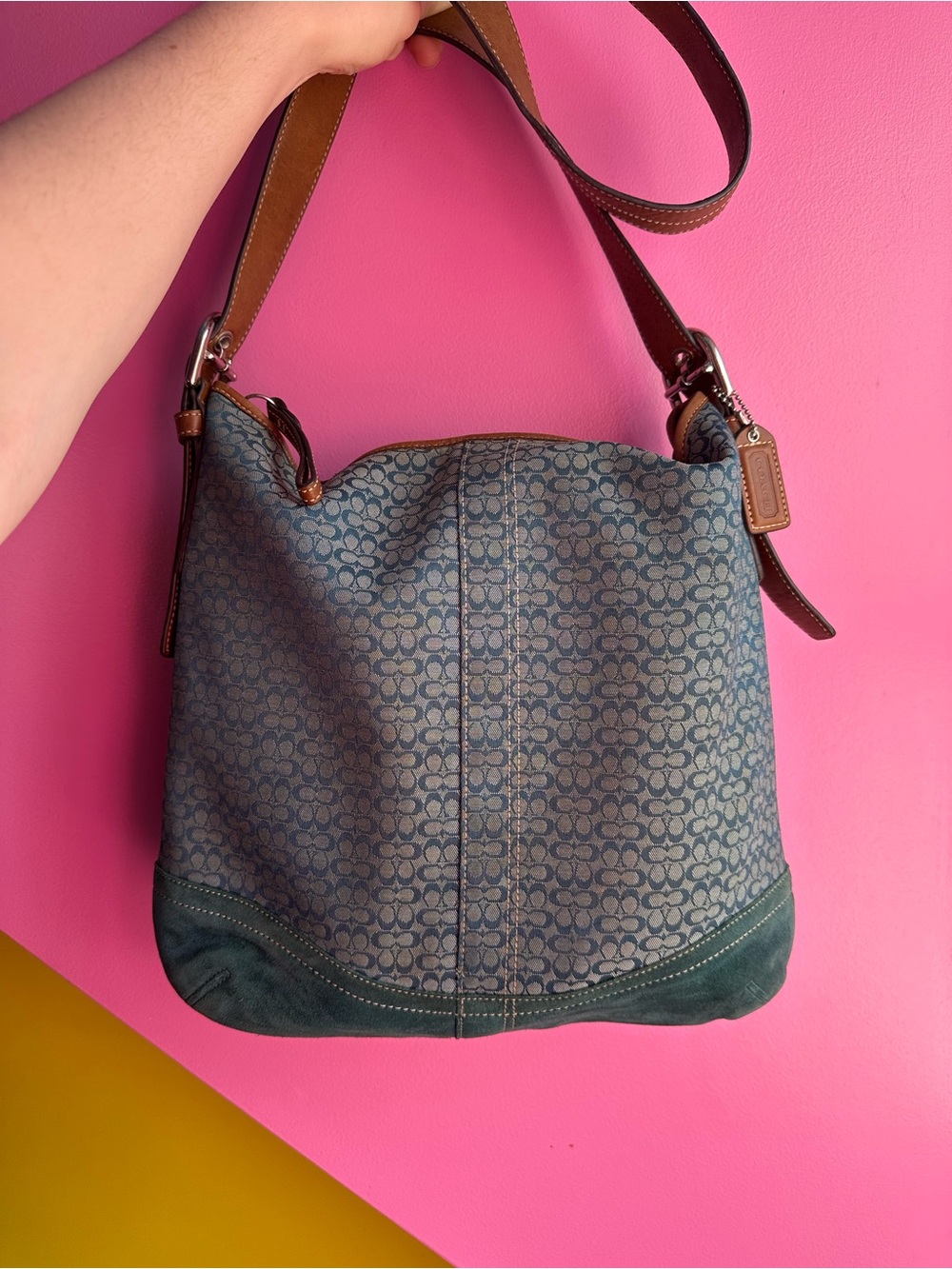 Vintage Coach Soho Signature C Canvas Shoulder Bag